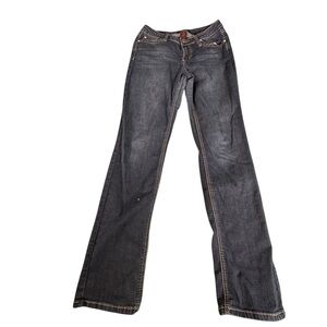 Earl Jean Womens Size 6 Straight Leg Embellished Flap Pocket Jeans